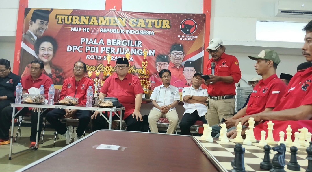 DPC PDI Perjuangan Kota Surabaya Gelar Turnamen Catur Tercepat 10 Menit