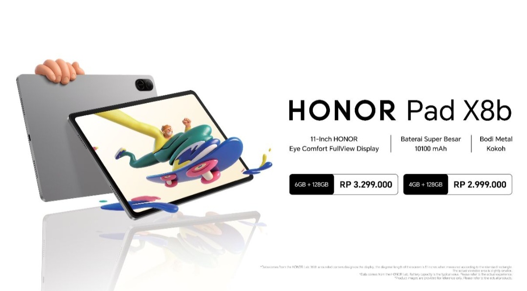 HONOR Pad X8b, Tablet Tipis Ramah Keluarga dengan Layar Aman, Baterai Besar, HONOR Kids, dan MagicOS 10