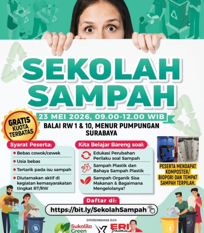 Dorong Perubahan Perilaku Kelola Sampah dari Rumah, Legislator Surabaya Eri Irawan Inisiasi ”Sekolah Sampah”